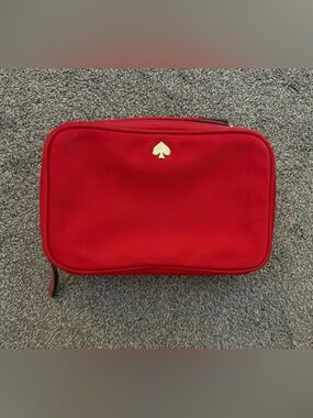 kate spade Red Crossbody Pouch with Gold Spade Accent